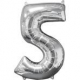 Mid Size Zahl 5 silber Folienbal