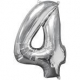 Mid Size Zahl 4 silber Folienbal