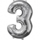 Mid Size Zahl 3 silber Folienbal