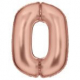 Große Zahl 0 Silk Lustre Roségol