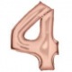Große Zahl 4 Silk Lustre Roségol