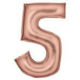 Große Zahl 5 Silk Lustre Roségol