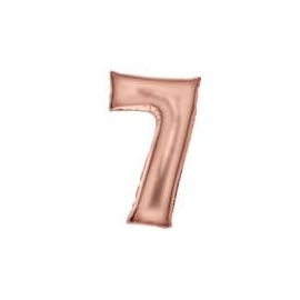 Große Zahl 7 Silk Lustre Roségol