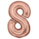 Große Zahl 8 Silk Lustre Roségol
