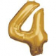 Large Number 4 Gold Folienballon