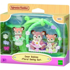 Reh Babys mit Blumenschaukel Spi