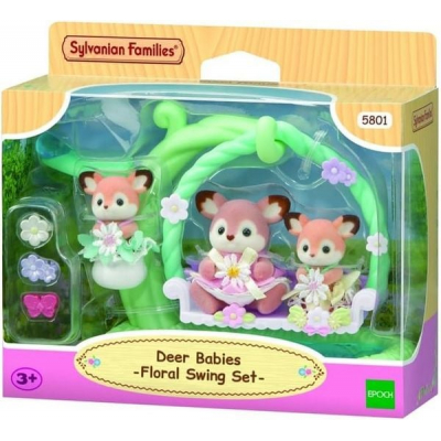 Reh Babys mit Blumenschaukel Spi