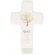 Kinderholzkreuz 18 cm weiß Gott